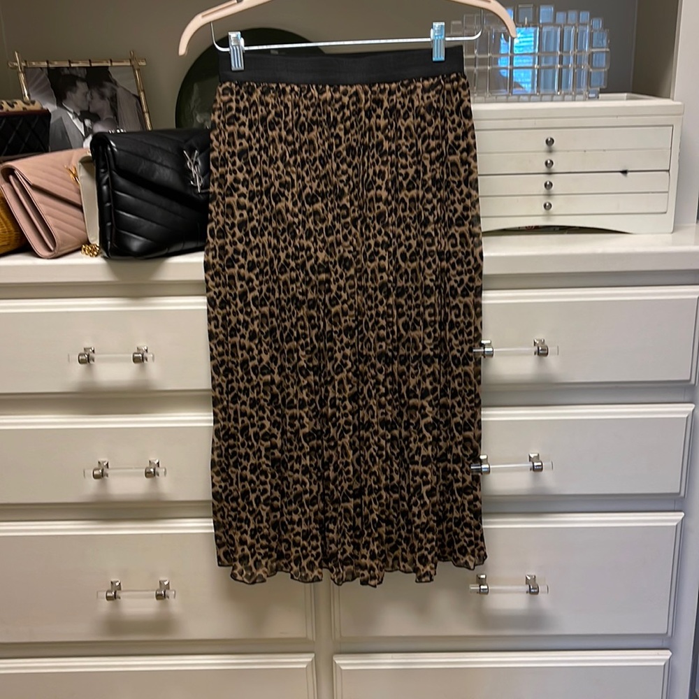 Rachel Zoe midi leopard skirt